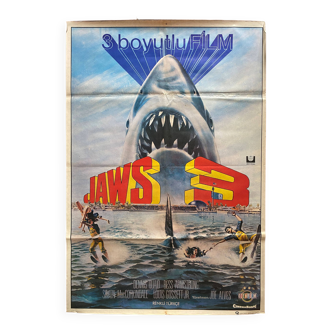 Original movie poster "Jaws 3 Jaws" Dennis Quaid 68x100cm 1983