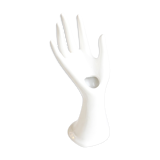 Hand ring white porcelain vase 70s