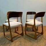 Set of 4 fully restored Baumann sleigh chairs