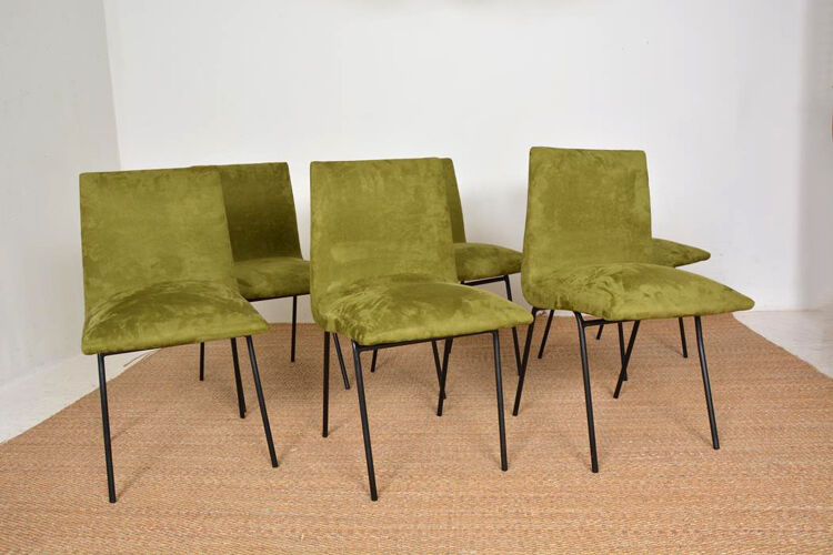 Set de 6 chaises Pierre Paulin modèle CM 145 éditées par Meubles TV en 1954