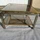Table bout de canapé acier bicolore Guy Lefèvre Maison Jansen an 70