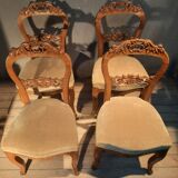Set of 4 blond braked chairs