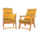 Fauteuils en bois de pin de style scandinave, années 1970, set de 2