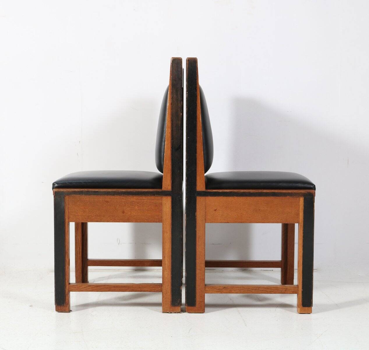 Modernist Art Deco Oak Chairs by Fa. Randoe Haarlem, 1920s, S