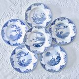 Assiettes XIXe siècle Gien terre de fer collection aux oiseaux japonisant