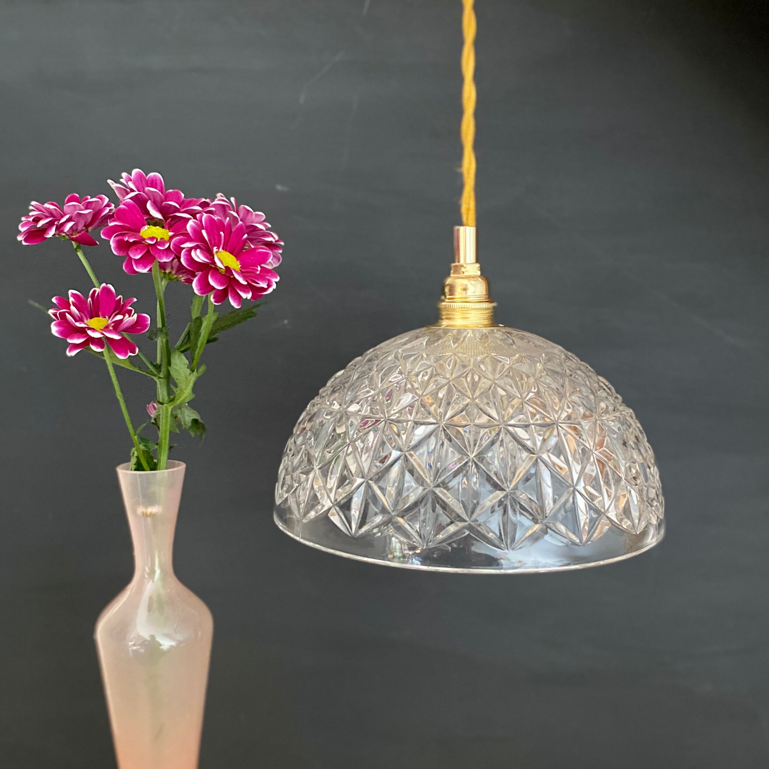 Vintage glass lampshade pendant lamp