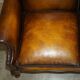 Victorian restored George II style high-back leather canapé