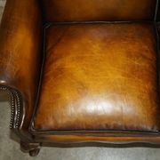 Victorian restored George II style high-back leather canapé