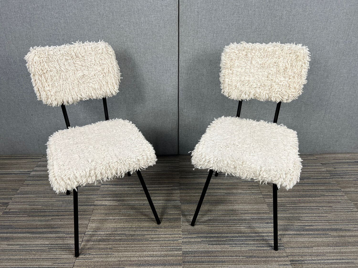 PAIR OF WOOL CHAIRS