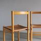 6 beech wood cognac leather chairs | Ibisco | Italy | 1960s