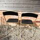 2 Antique Brass & Black Velvet Folding Chairs