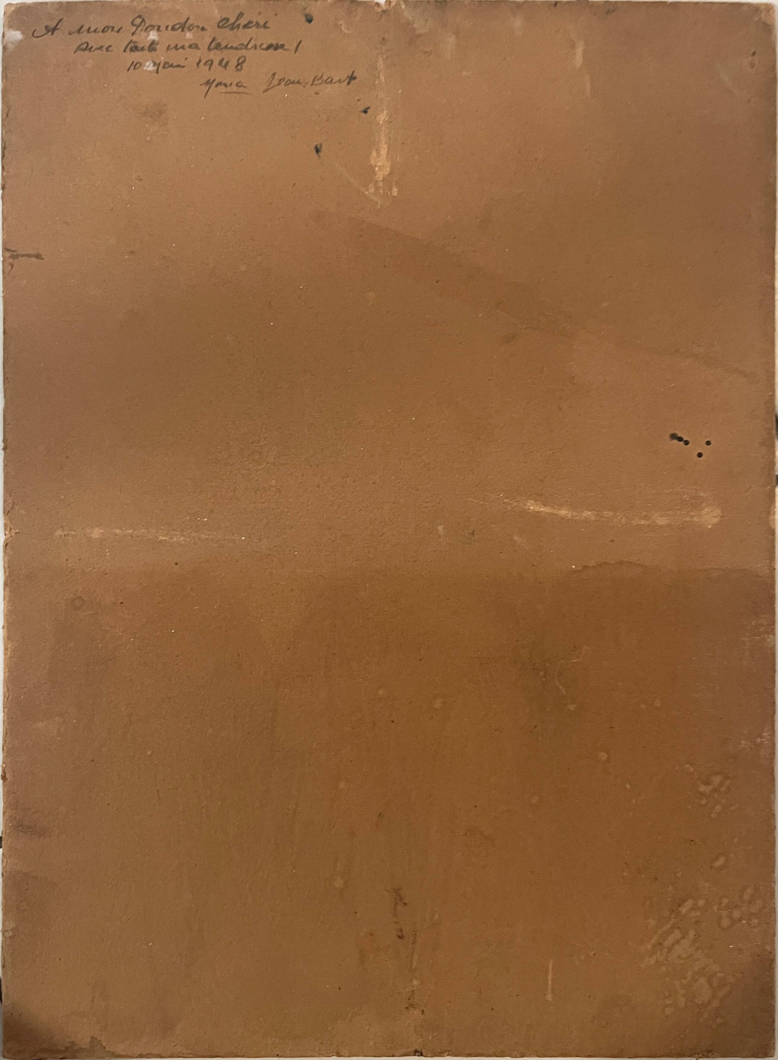 HSP painting "Bouquet of hibiscus" Flowers signed Jean Bart 1948