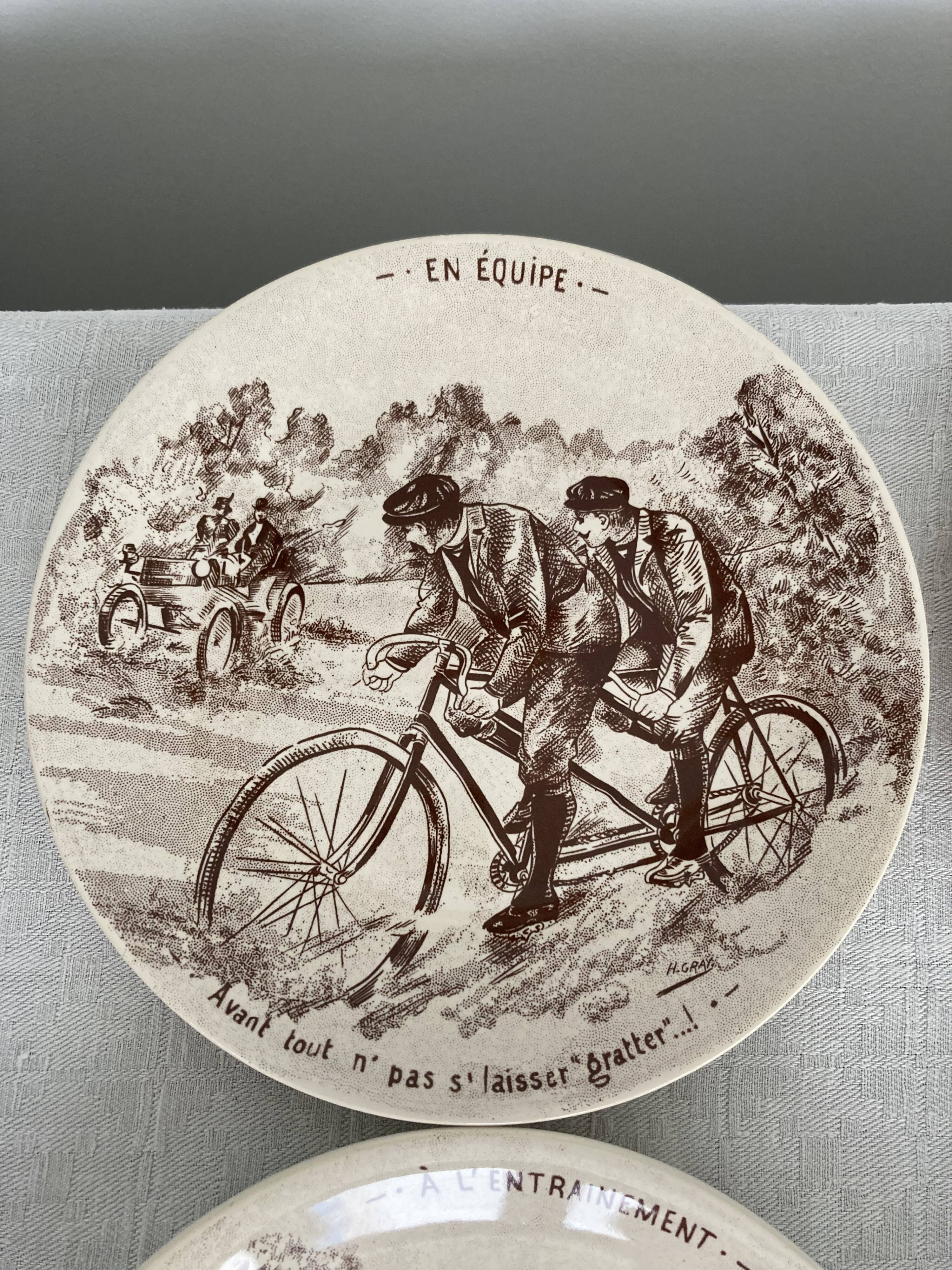 Set 6 assiettes thème Vélo manufacture St Clément