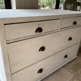 Charming old country sideboard painted in lime white