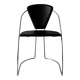 Cantilever wire chair in metal and black leather - Linda de Arrben, Italy 80