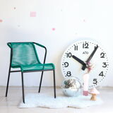 Metal and scoubidou green garden chair