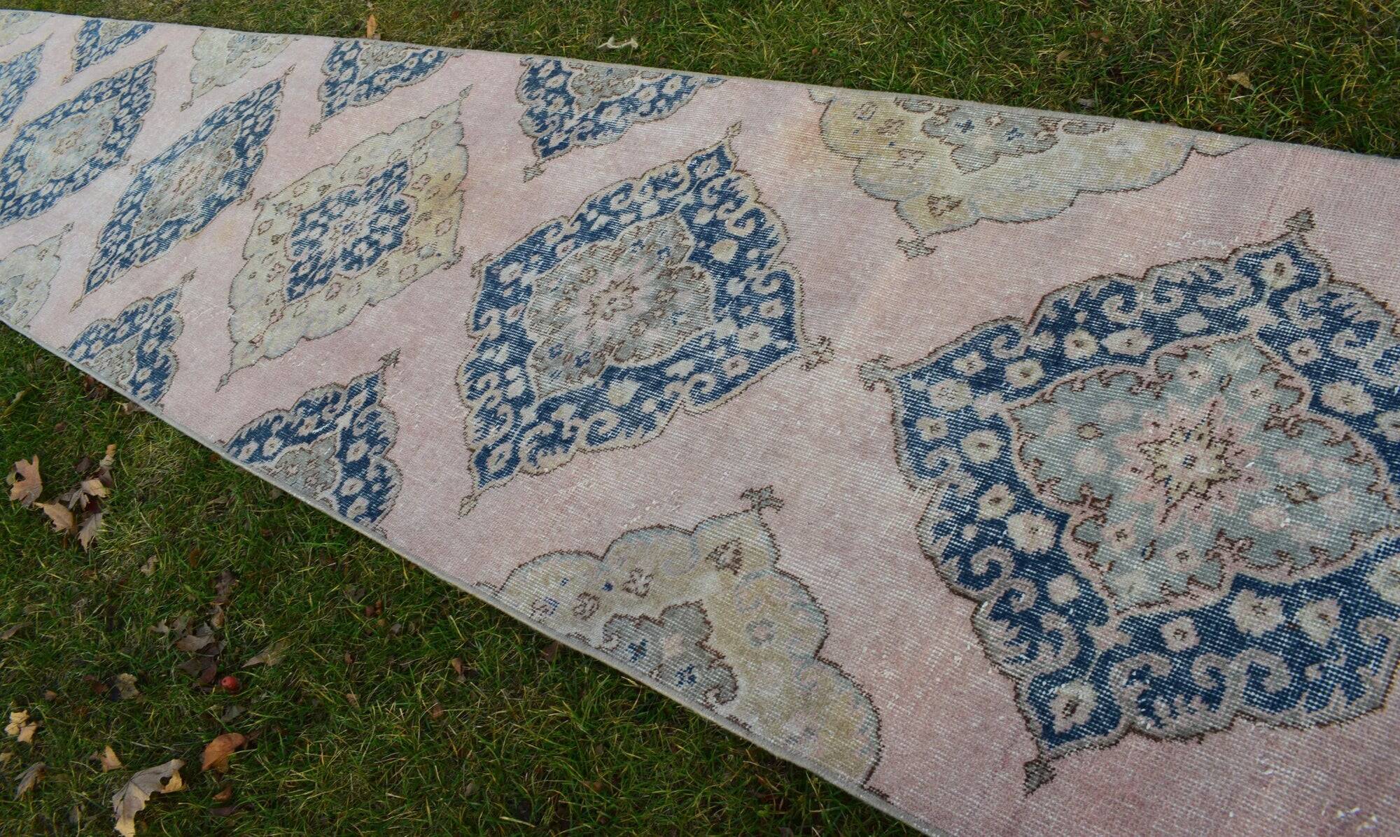 Vintage Turkish hallway rug 86x715 cm