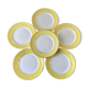 set of 6 flat plates Moulin des Loups textured canary yellow 50s