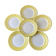 set of 6 flat plates Moulin des Loups textured canary yellow 50s