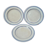 Set of 3 large antique plates, W. Adams & Sons, Etruscan Border design, Victorian Era.