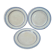 Set of 3 large antique plates, W. Adams & Sons, Etruscan Border design, Victorian Era.