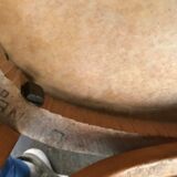 Round farm table 1850 and 6 bistro chairs