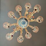 Venetian chandelier rezzonico in multicolored murano glass, 10 arms of light