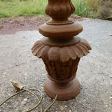Vintage sculpted lamp and fabric lampshade