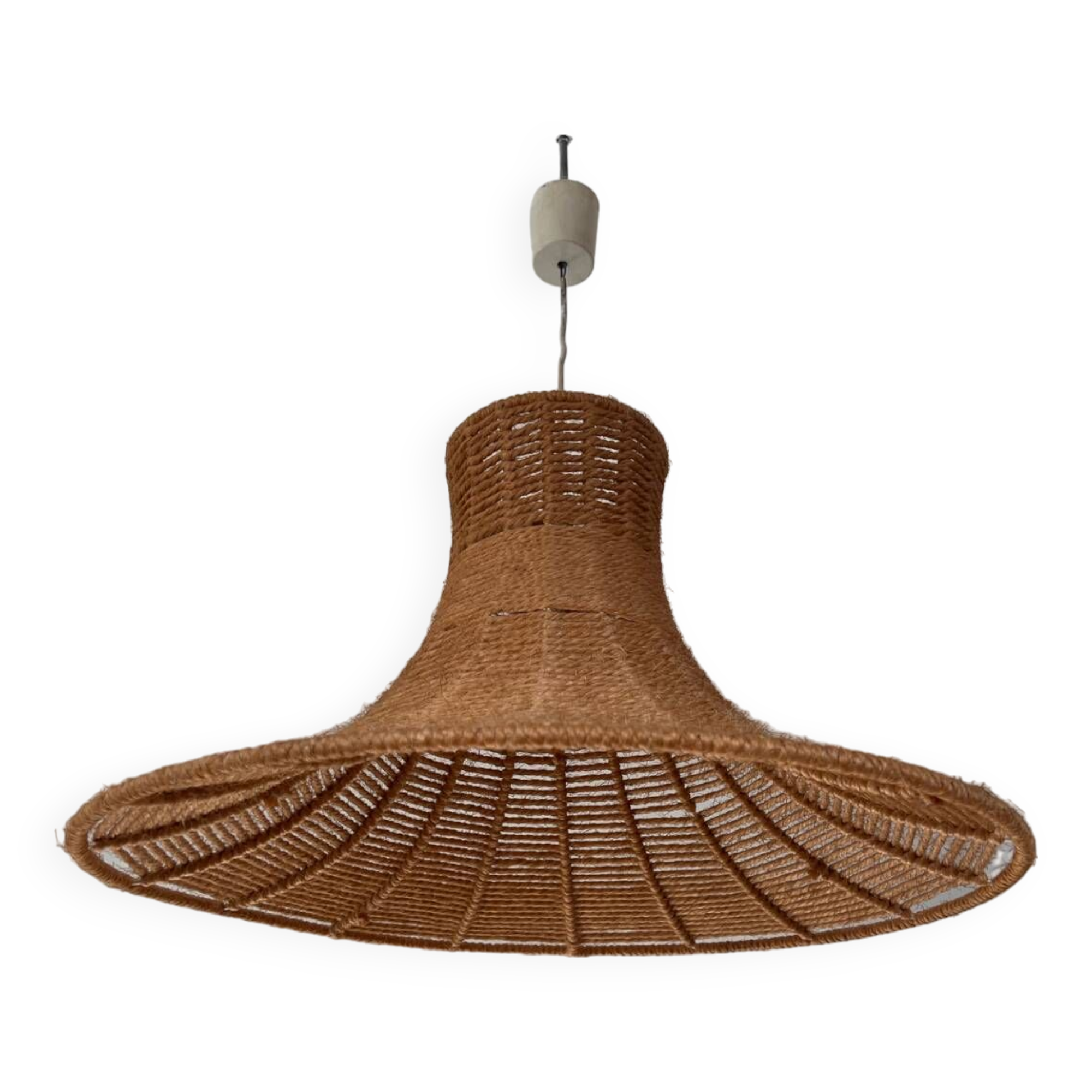Large vintage rope pendant lamp design from the 70s
