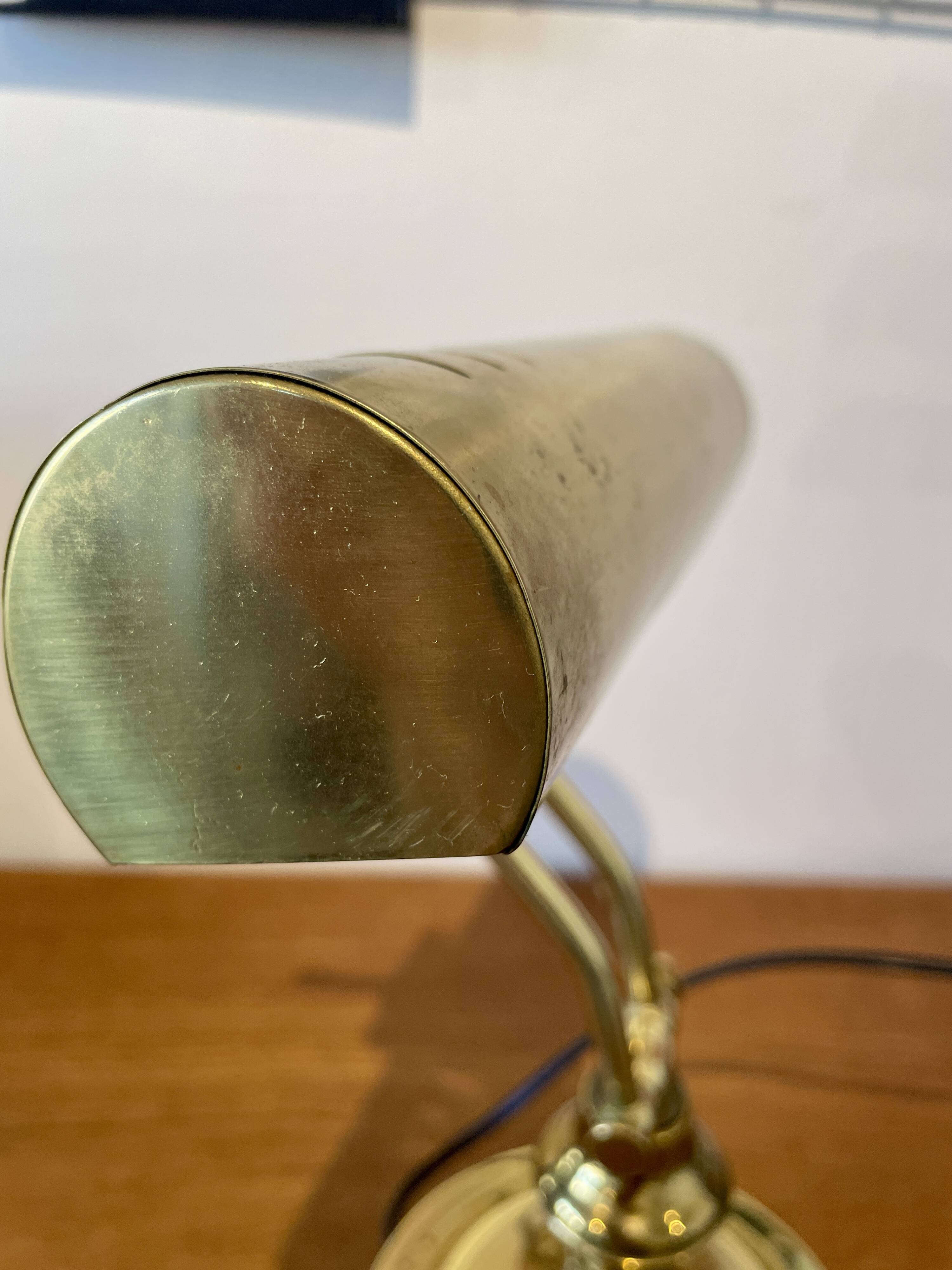 Lampe de notaire, de banquier doré