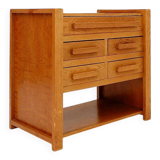 Meuble à couture en bois des années 1960 tiroirs recto/verso