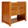 1960s wooden sewing cabinet with double-sided drawers