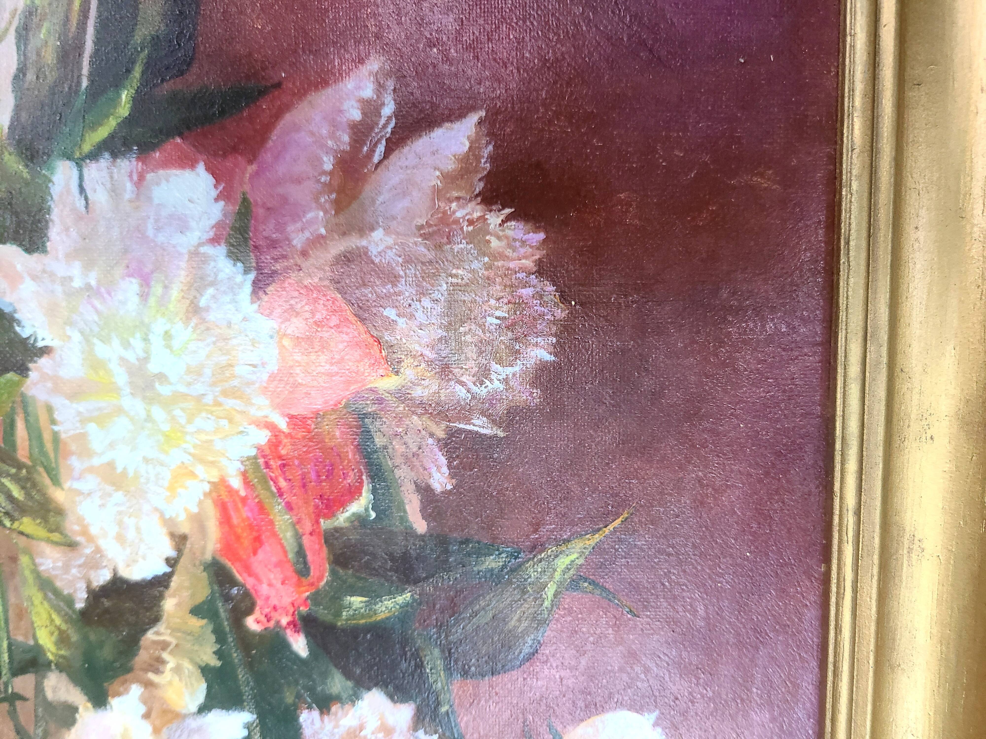 Still life with a bouquet of flowers.