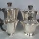 Service café & thé Art déco métal argenté et palissandre S889