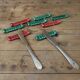 Set of 8 lonchamp france knife holders in barbotine