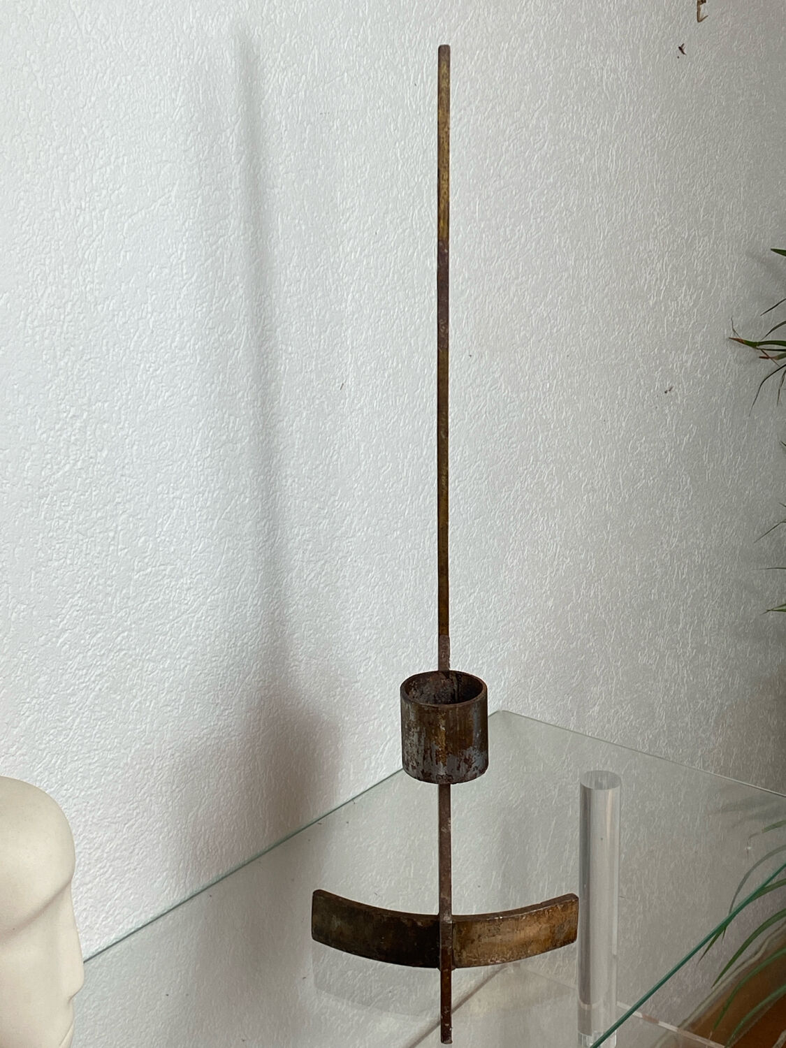 Large brutalist wrought iron chandelier, 1970s