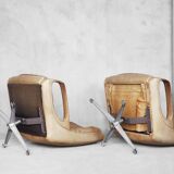 Swivel Leather Chairs by Carl Straub, 1950s, Set of 2