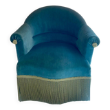 Fauteuil crapaud bleu