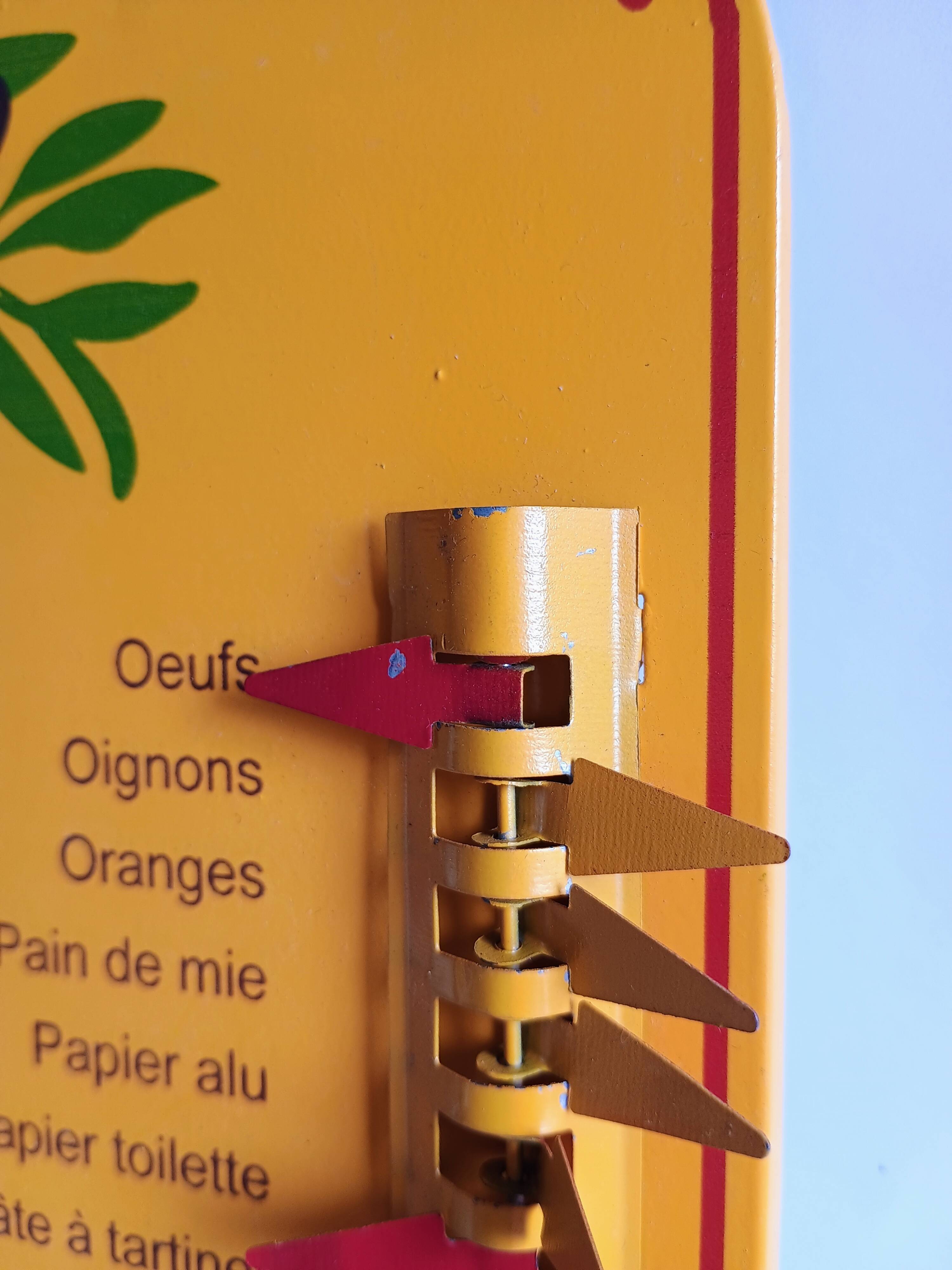 Vintage Provençal sheet metal commission list organizer