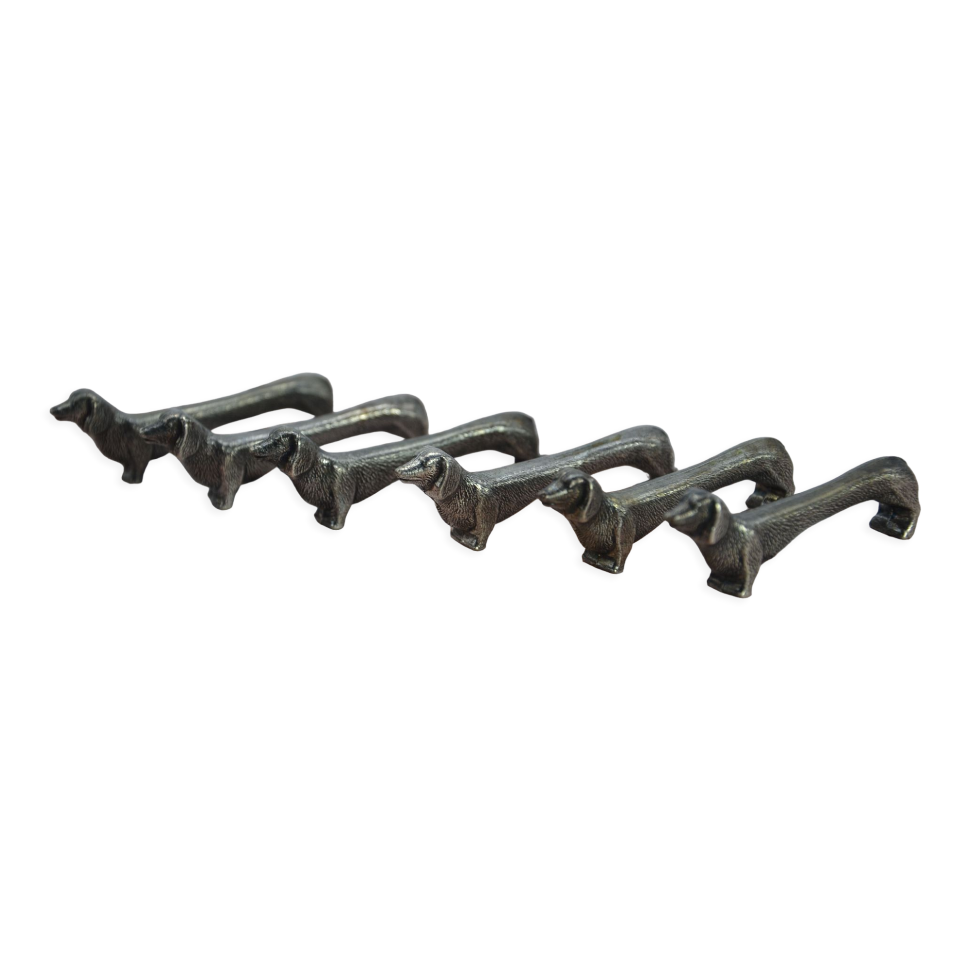 Holder knives dachshund silver metal goldsmiths