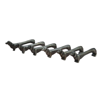 Holder knives dachshund silver metal goldsmiths