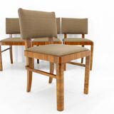 1930s Set of Four Restored Art Deco Dininng Chairs, Czechoslovakia