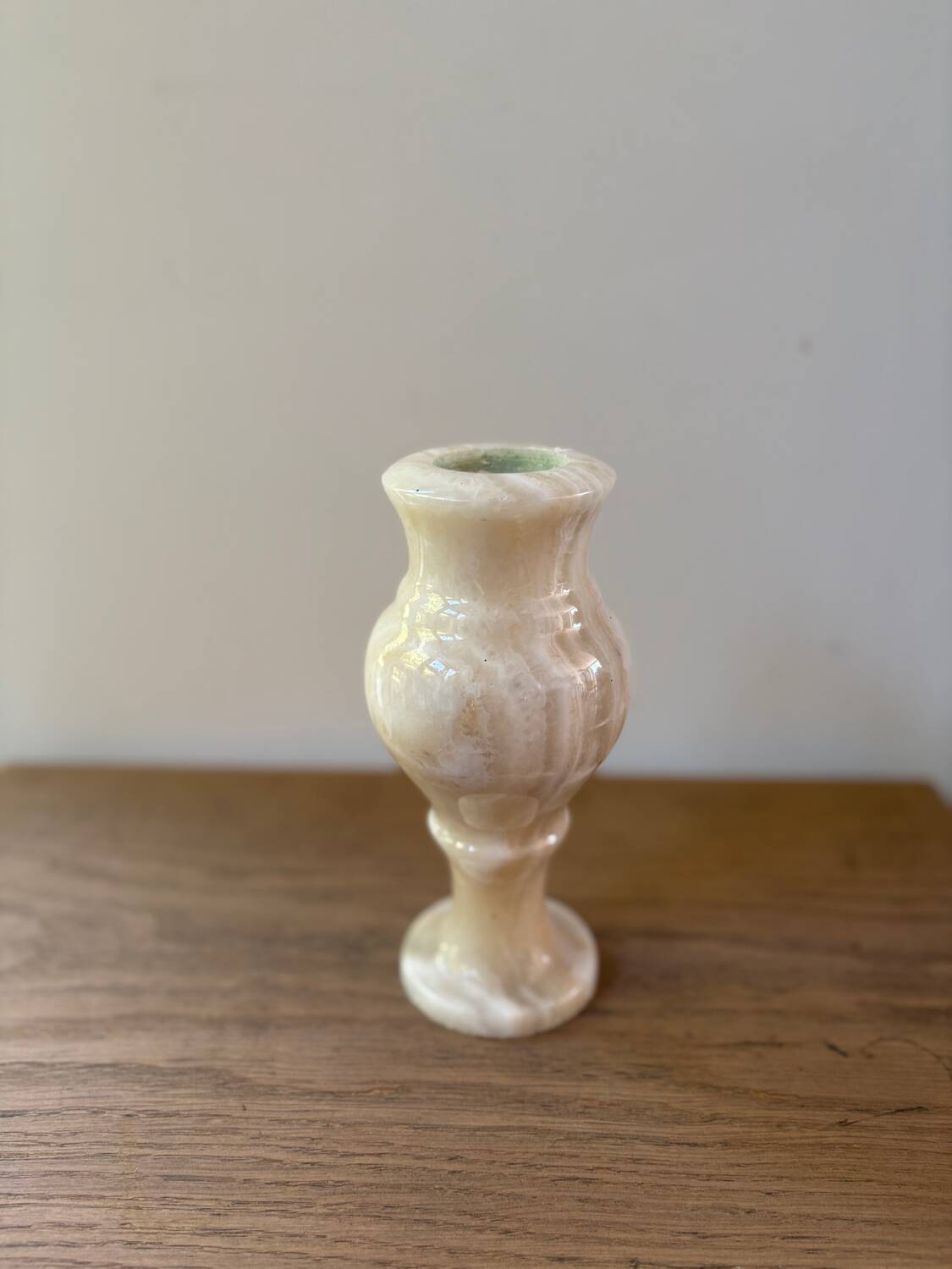 Honey agate vase, natural stone, vintage Italy, 1960s