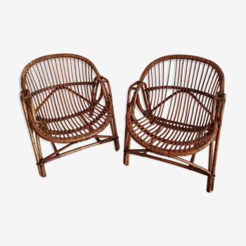 Rattan shell chairs