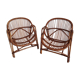 Fauteuils coquilles en rotin