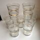 Set of 7 granite water glasses with golden edging 50s-60s