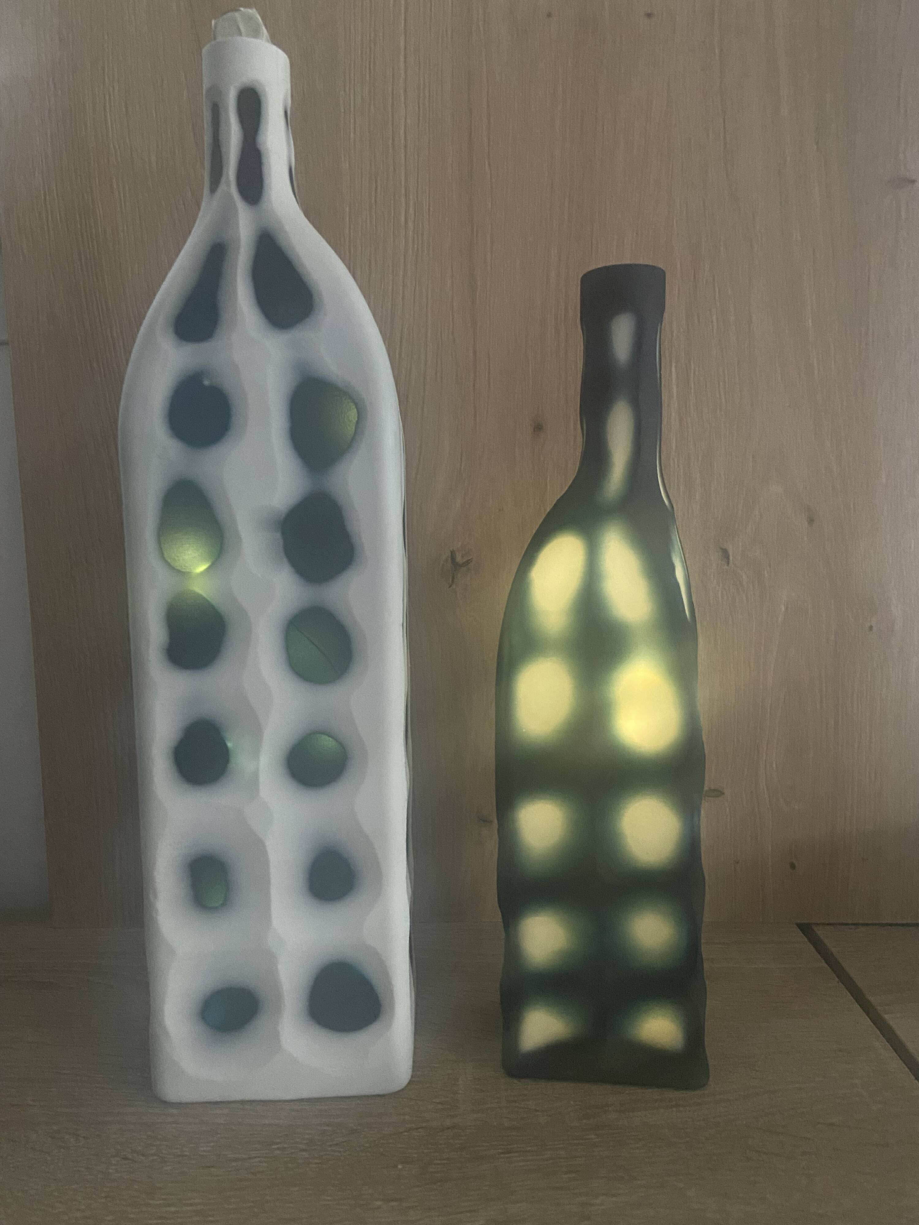 Contemporain Duo de Vases Bouteilles Soliflores KARE Design Verre Céramique