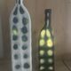 Contemporain Duo de Vases Bouteilles Soliflores KARE Design Verre Céramique