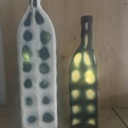 Contemporary Duo of Vases Bottles Soliflores KARE Design Glass Ceramic