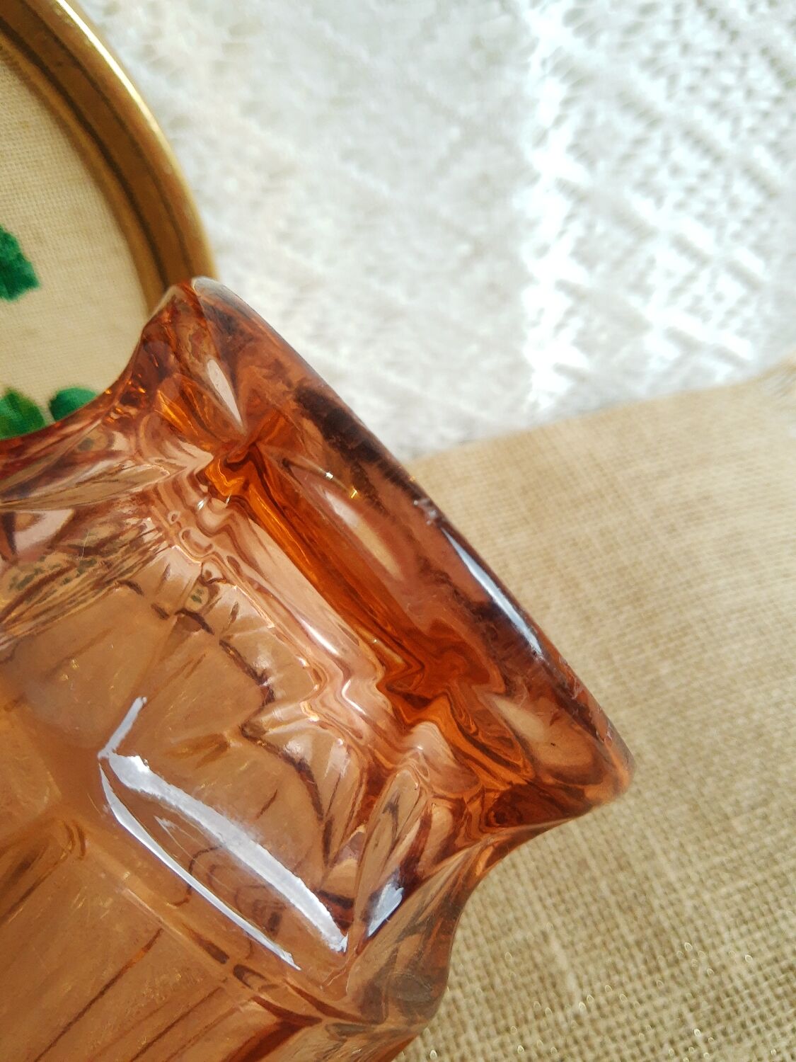 Vintage rosaline pink glass vase